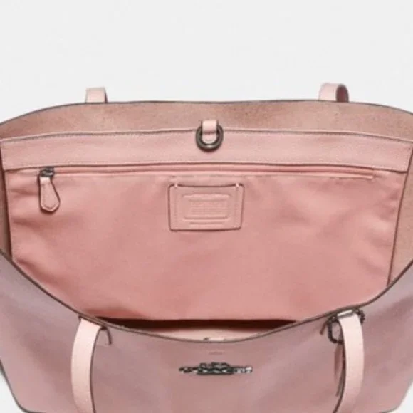 Coach Petal Pebble Leather Hudson Tote In Petal Barbiecore - Picture 6 of 13